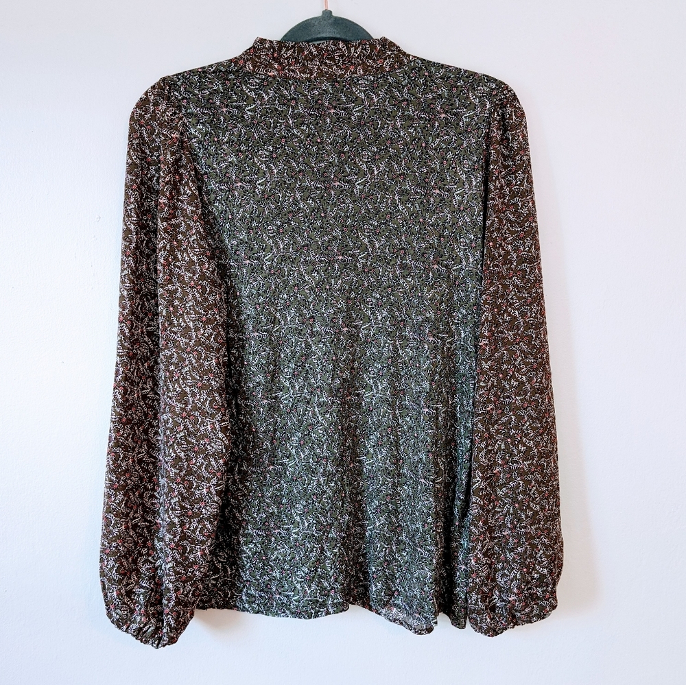 NWOT LOFT Ruffle Neck Top - Picture 6 of 9